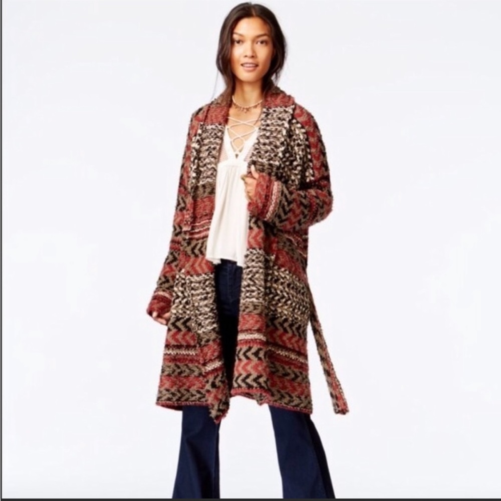 Free People Lona Belted Maxi Cardi